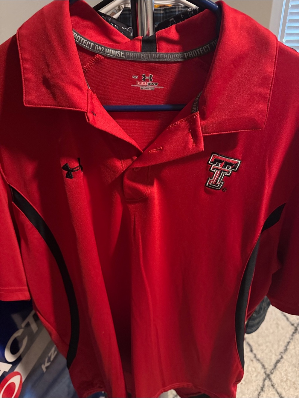 Under Armour Red & Black Texas Tech Polo